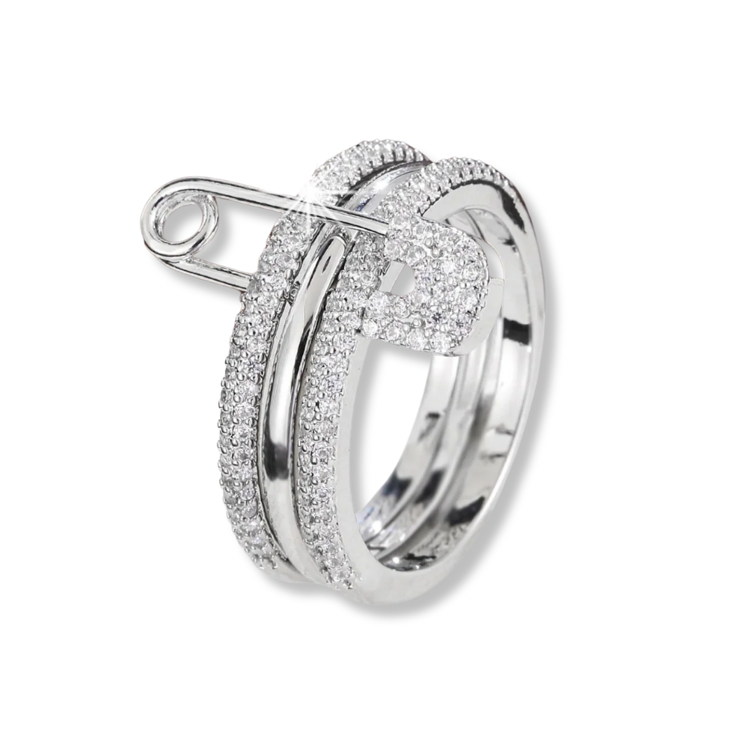 Safety Pin Ring | Silver