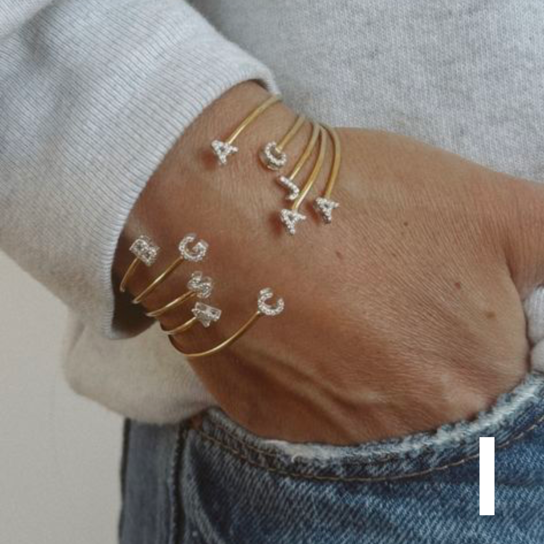 Initial Bangle Silver - I