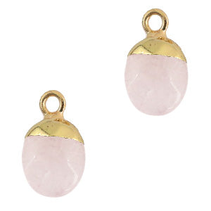 Natuursteen hangers Icy pink-gold